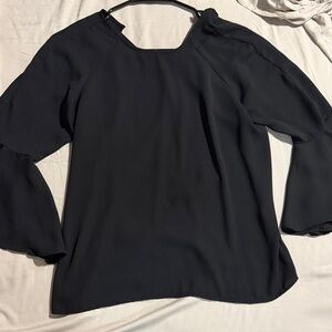 Forever 21 Black Women's Long Sleeve Square Neck Blouse